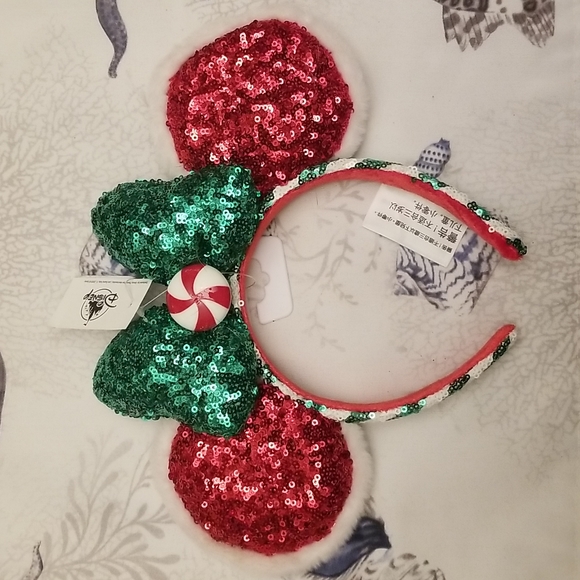 NWT Disney Parks Minnie Mouse Christmas Ears - Picture 2 of 6